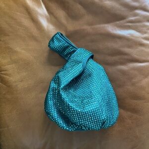 J. Crew Teal Rhinestone Bag NWOT